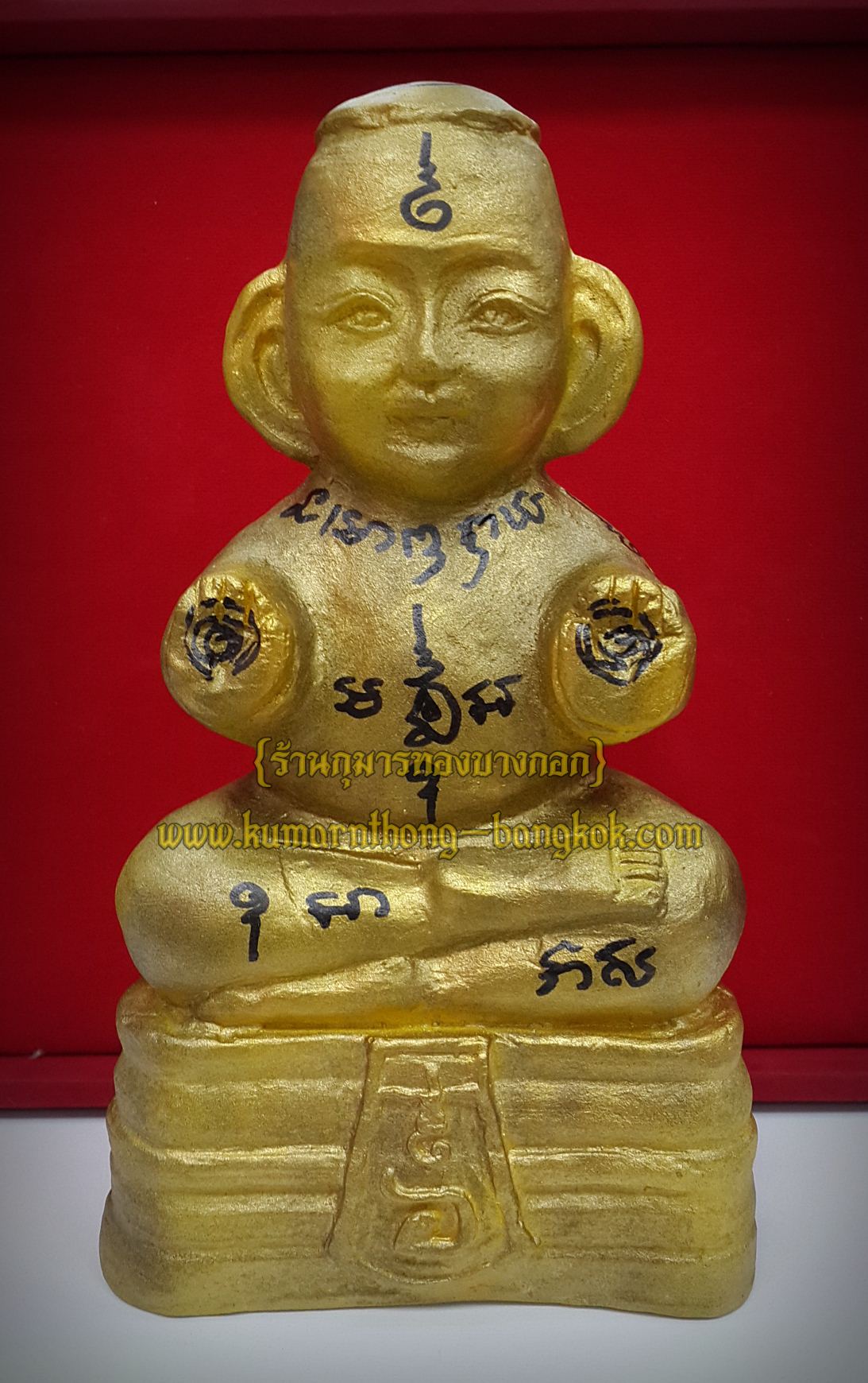 กุมารทองมหาวีโร รุ่น9 พระอาจารย์อำนาจ มหาวีโร สำนักปฎิบัติธรรมมหาวีโร จ.ชัยภูมิ องค์ธรรมดา เนื้อดินสีทอง ขนาดบูชาสูง8นิ้ว (ตุ๊กตาเศียรกะบาน)