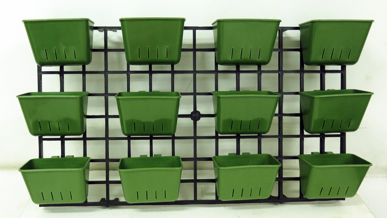 กระถางต้นไม้สวนแนวตั้ง ขนาดเล็ก สีเขียวเข้ม