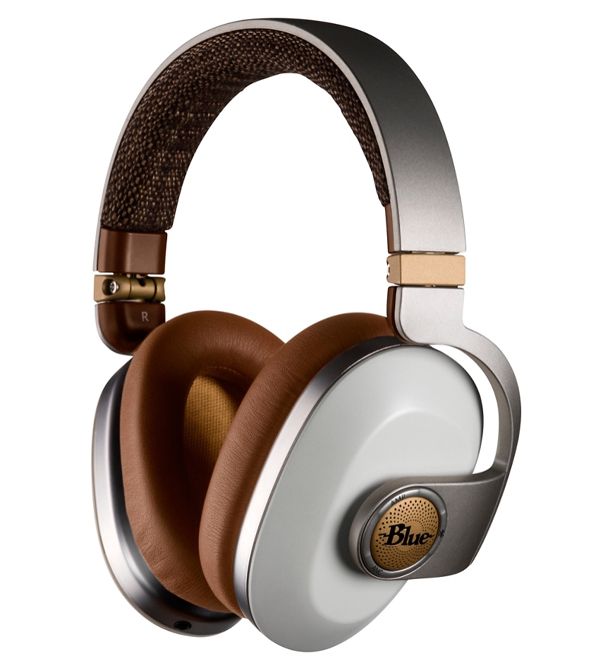 BLUE Satellite Premium Noise-Cancelling Wireless Headphones with Built-In Audiophile Amp White