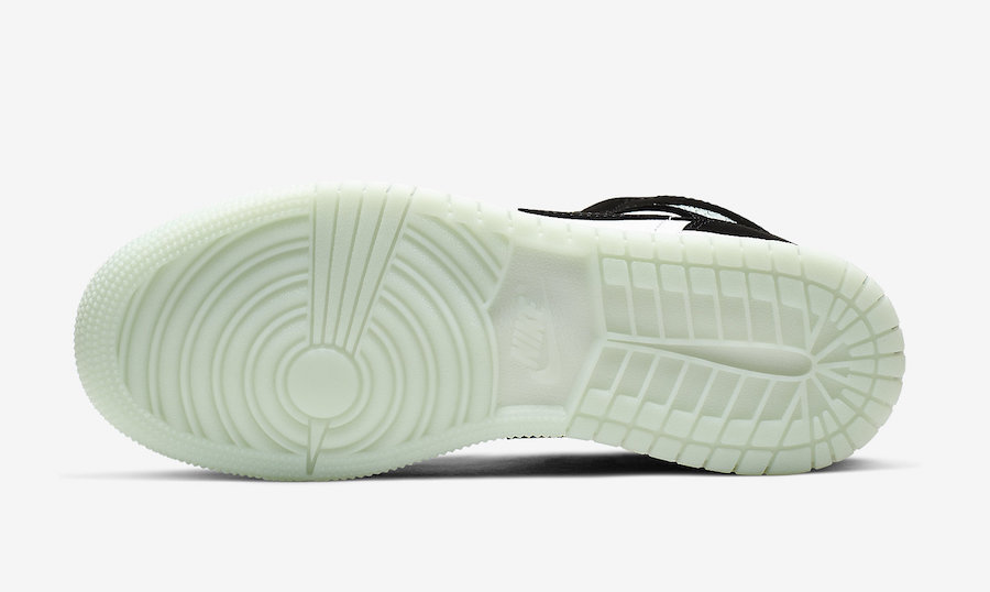 Nike Air Jordan 1 Mid GS Panda White Black Teal Tint