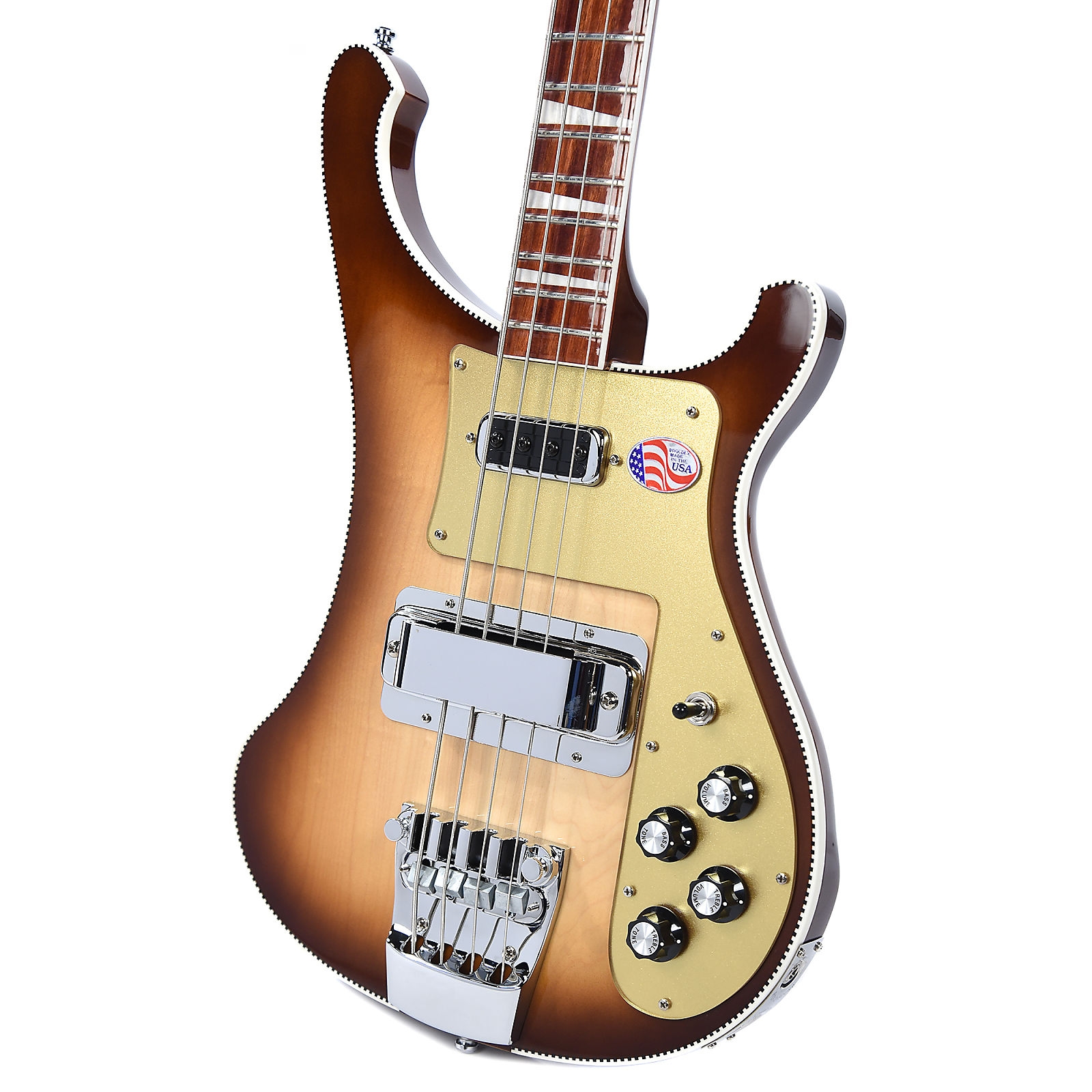 Rickenbacker 4003 WalnutGlo Ltd. Ed. Checkerboard Binding, Gold Pickguard (CME Exclusive)
