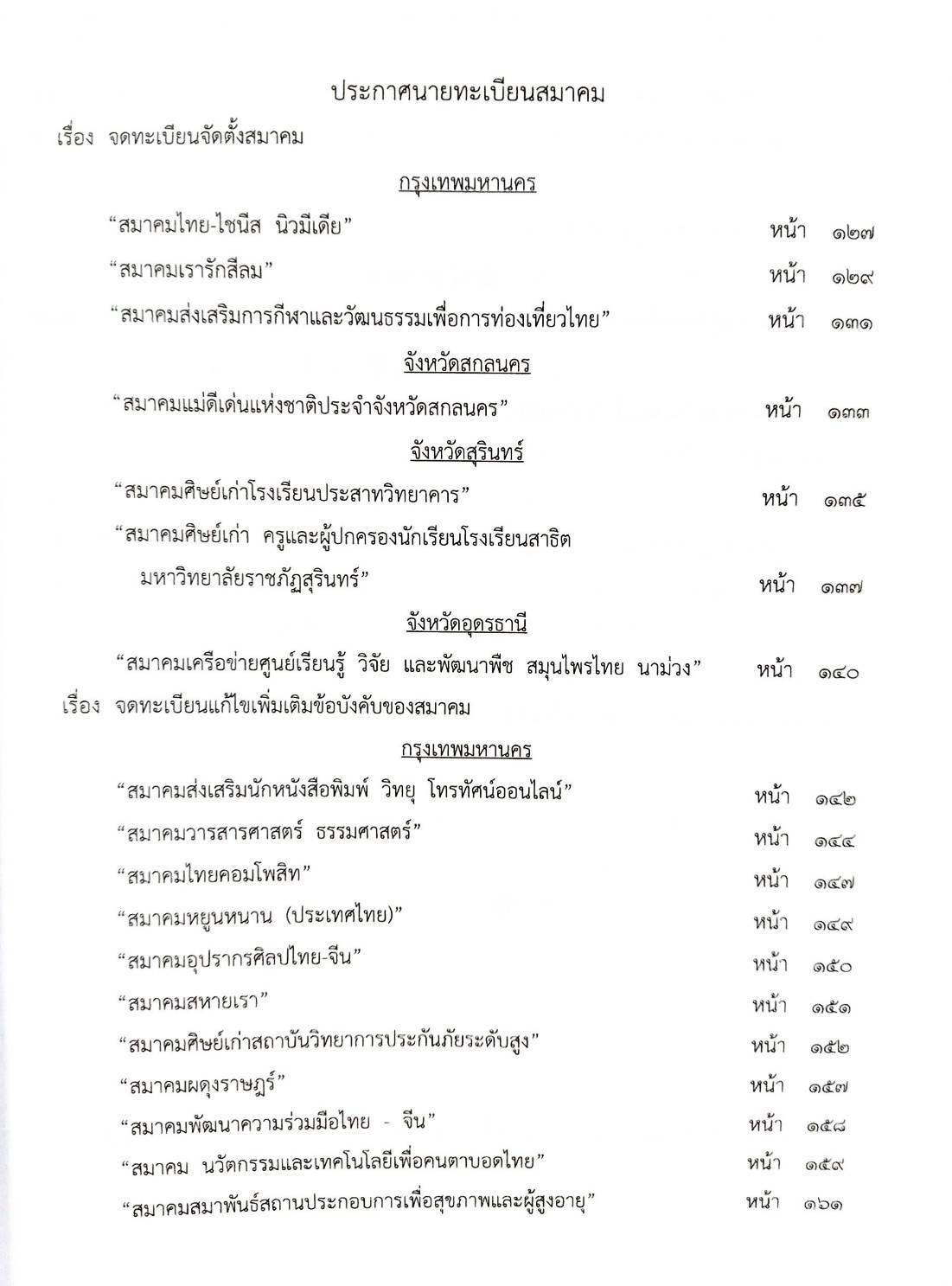 กฎหมายออกใหม่ ตอนที่ 87/64 สมาคม มูลนิธิ และประกาศอื่น ๆ