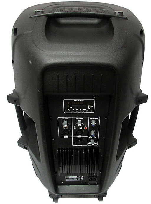 Gem Sound PXB150USB 15 Powered Speakers Pair with USB/SD Media Player/Wheel