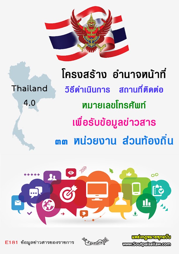 (e book) โครงสร้าง อำนาจหน้าที่ วิธีดำเนินการ สถานที่ติดต่อ หมายเลขโทรศัพท์ เพื่อรับข้อมูลข่าวสาร