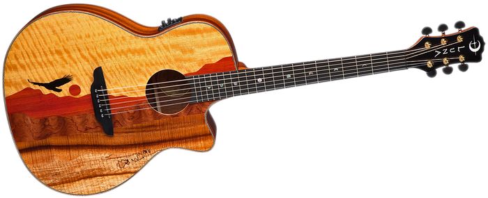 Luna Guitars Vista Eagle Koa Back and Sides Acoustic-Electric Guitar