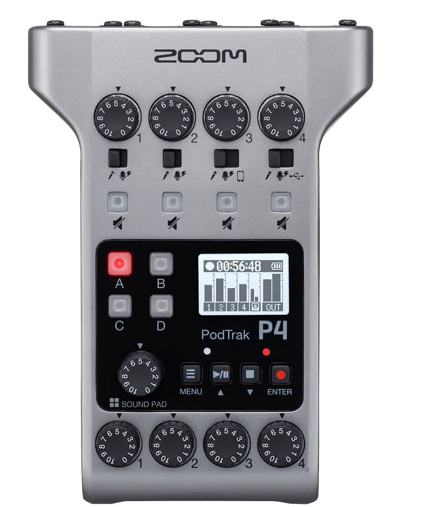 Zoom PodTrak P4 Portable Multitrack Podcast Recorder