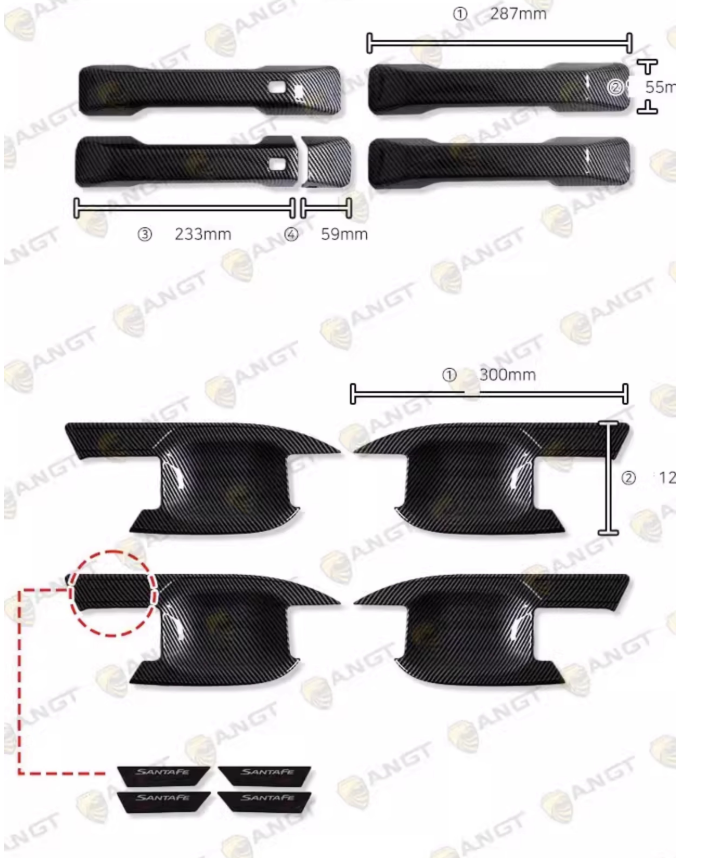 แต่งมือจับประตูด้านนอก Hyundai SANTA FE Hybrid ฮุนได ซานตา เฟ่