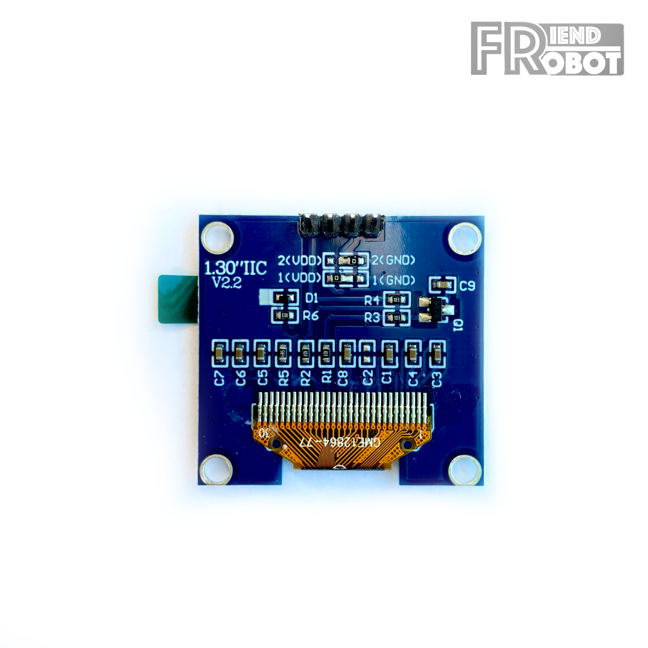 จอ OLED 1.3 นิ้ว I2C เวอร์ชั่น 2.2 ตัวอักษรสีขาว