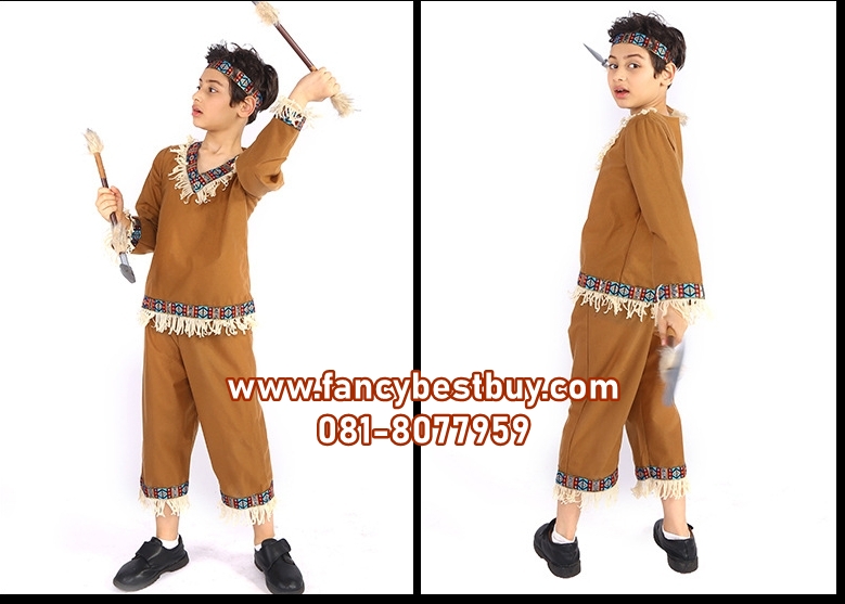 ชุดแฟนซีเด็กอินเดียแดง Indiana Boy มีขนาด M110-120