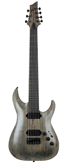 Schecter Guitar Research C-7 Apocalypse Solid Body Electric Guitar - Charcoal Gray