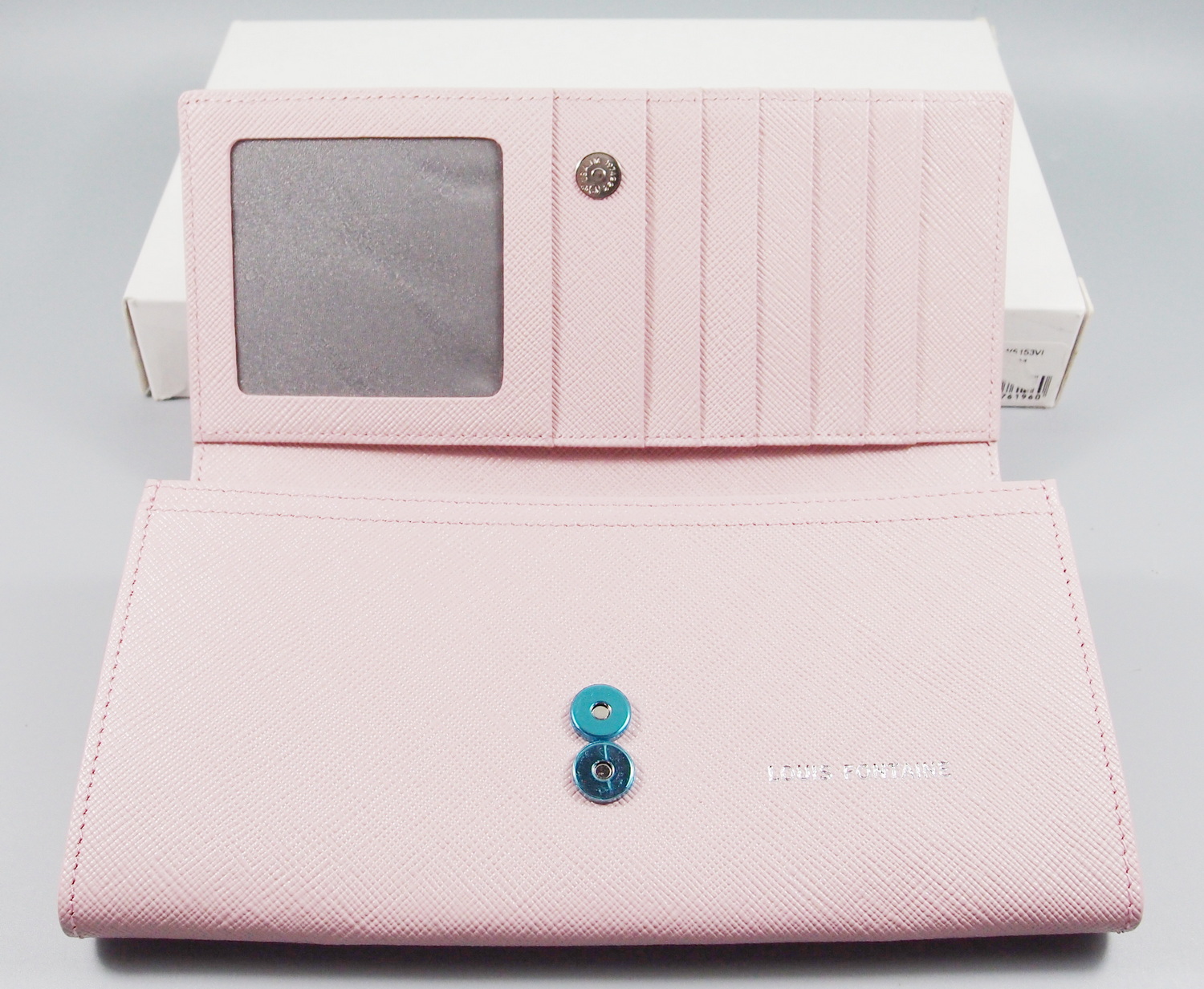 กระเป๋าสตางค์ LOUIS FONTAINE ชมพูเมทาลิก 2 พับ ใหม่ แท้