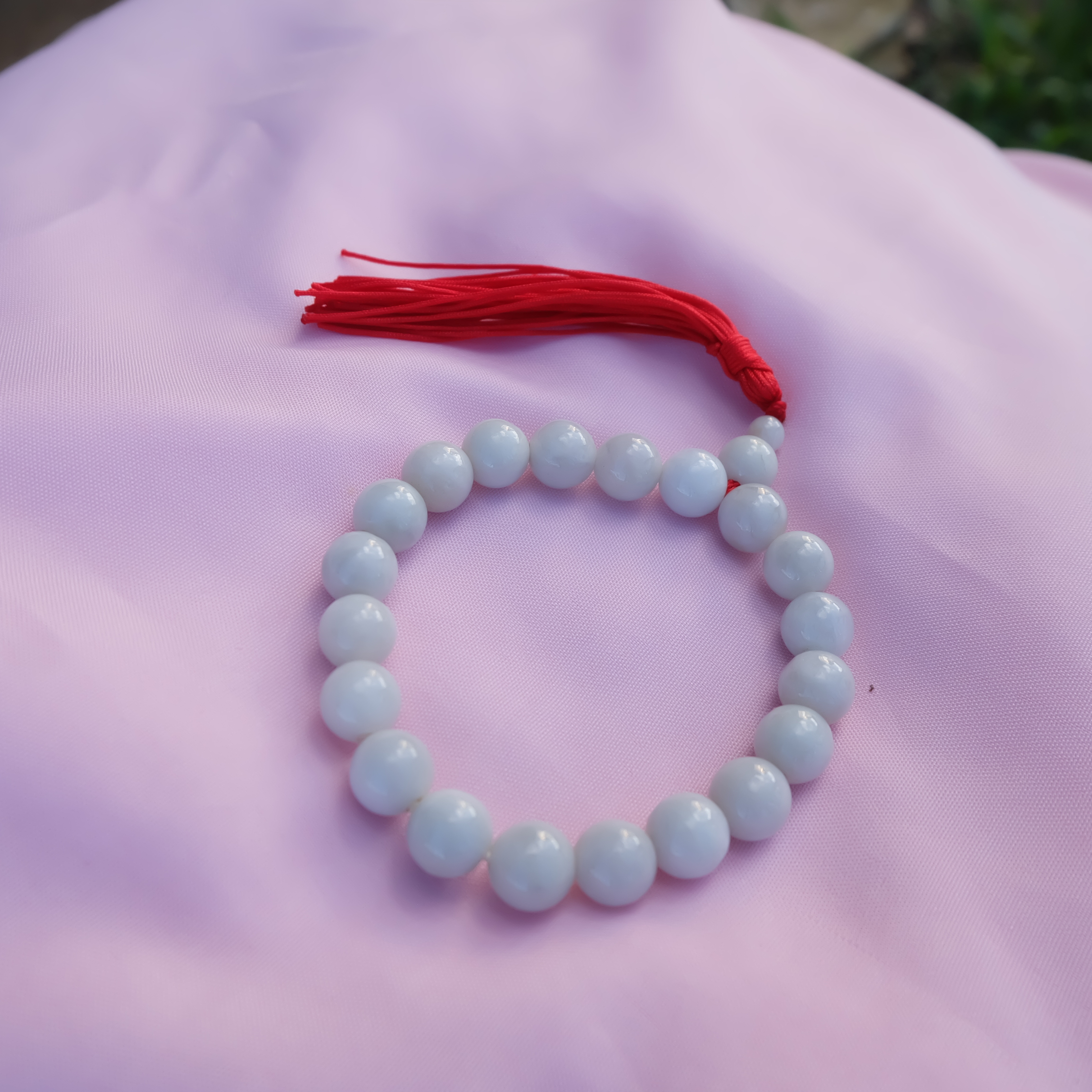 ประคำมือลูกปัดหยกแท้ ฝึกสมาธิ หยกขาว หยกแท้ หยกพม่า ขนาด 10 มิล เขียว
