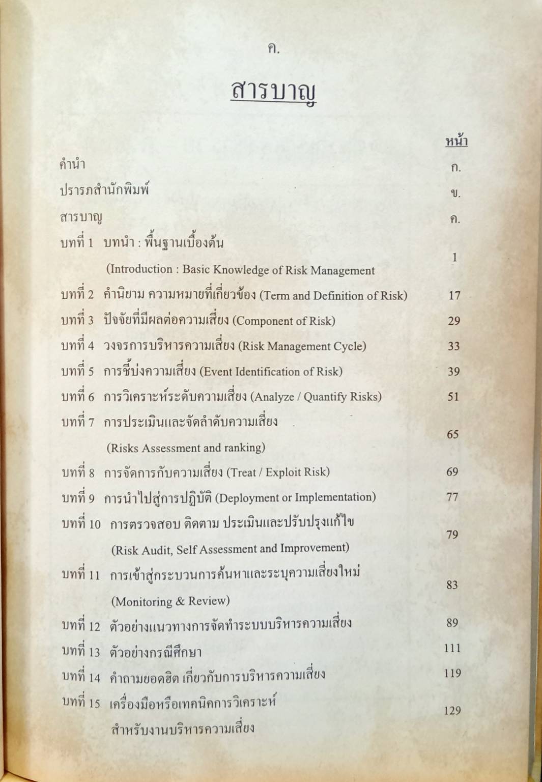 การบริหารความเสี่ยง RISK MANAGEMENT