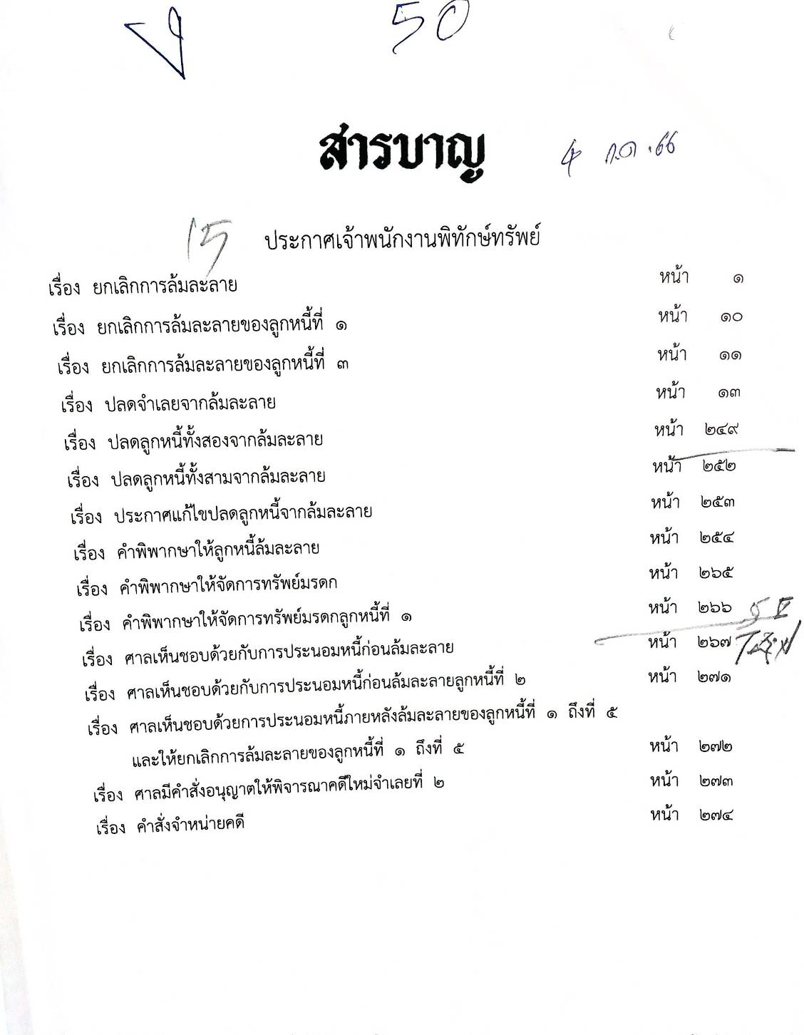 กฎหมายออกใหม่ ตอนที่ 50/66 15 ประกาศเจ้าพนักงานพิทักษ์ทรัพย์