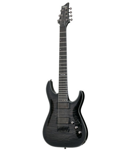 Schecter Guitar Research Hellraiser Hybrid C-7 7 String Electric Guitar Transparent Black Burst