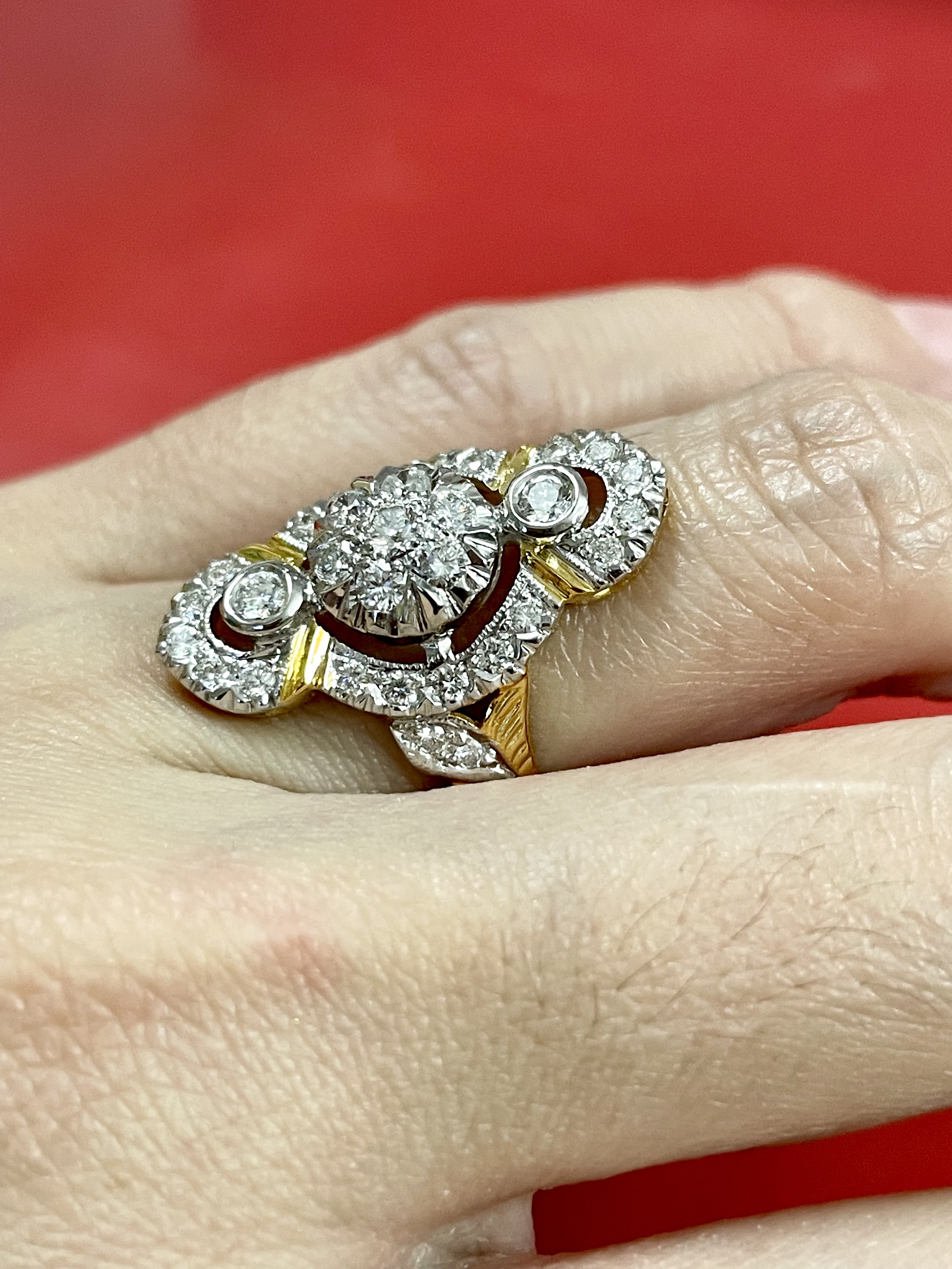 แหวนเพชรโบราณ เพชรแท้ ทองแท้