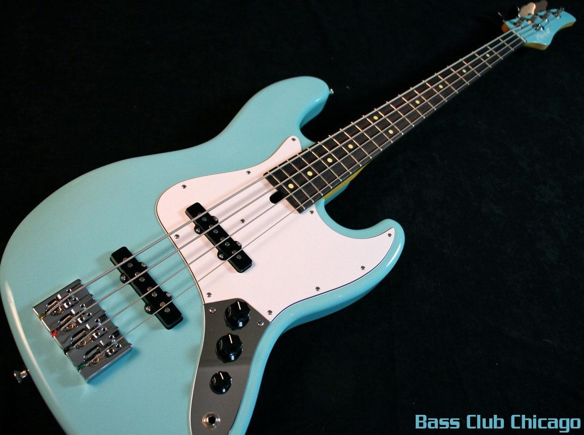 Mike Lull V4 Daphne Blue Jazz Bass Guitar Matching Headstock
