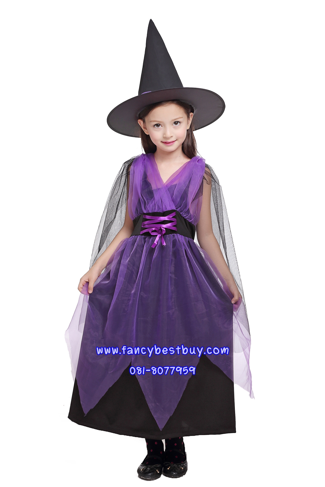ชุดแฟนซีฮาโลวีน ชุดแม่มดน้อยสำหรับงานแฟนซี วันฮาโลวีน Little Witch ขนาด 110, 120, 130, 140