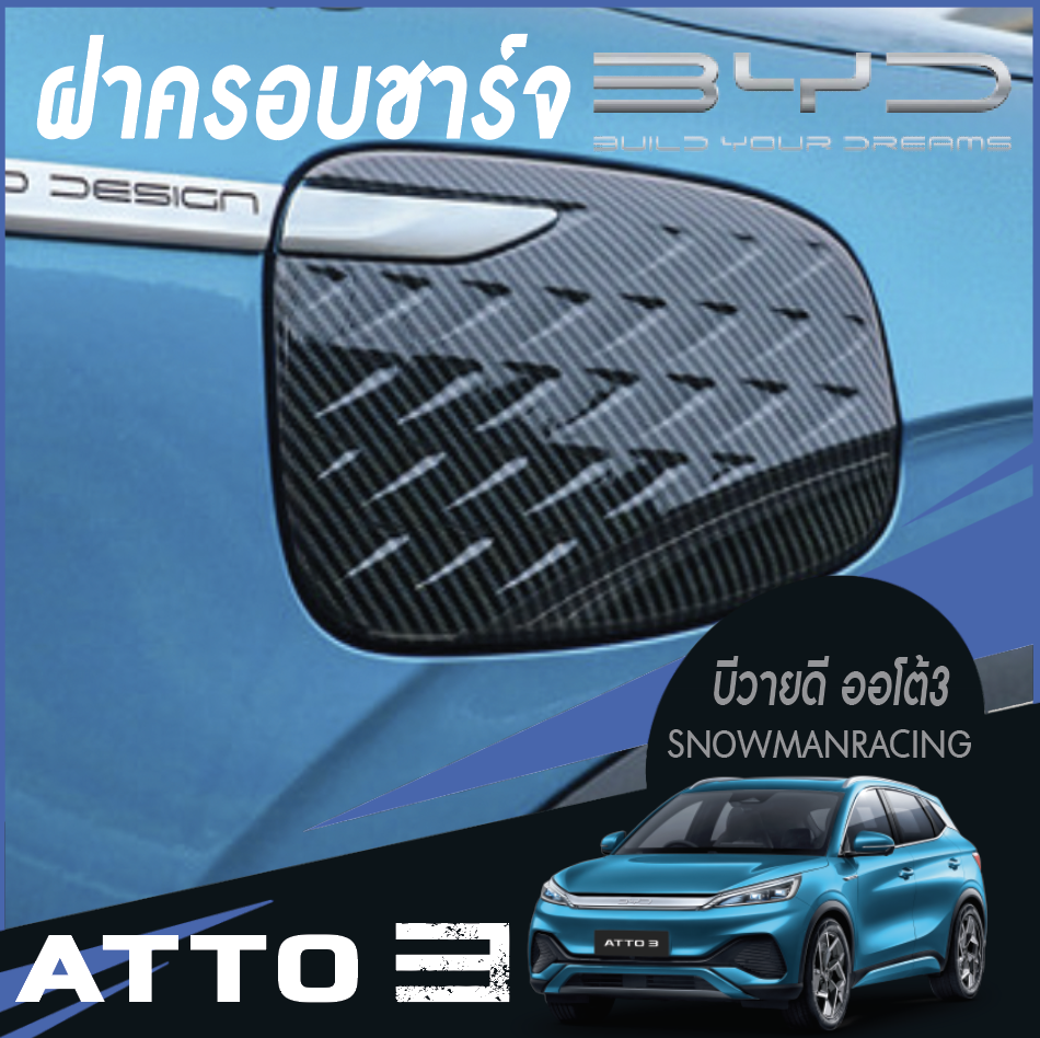 ฝาครอบที่ชาร์จไฟฟ้า แผ่นตกแต่ง สำหรับรถยนต์ไฟฟ้า BYD Atto 3 บีวายดี อัตโต 3