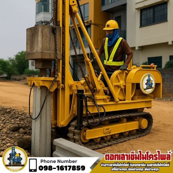 ตอกเสาเข็มงานโครงสร้างใหม่