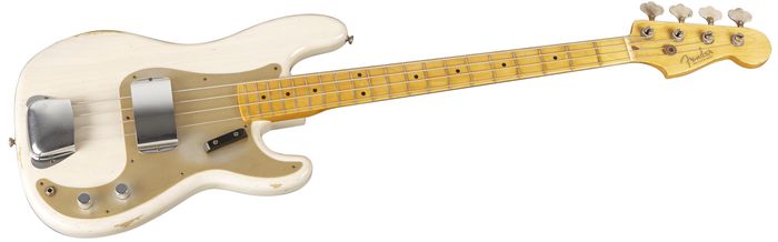 Fender Custom Shop 1957 Precision Bass Relic Electric Bass Guitar Masterbuilt by Dale Wilson Transparent White Blonde