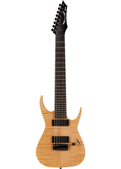 Dean USA Rusty Cooley RC8 Flame Top 8 String Electric Guitar Satin Natural