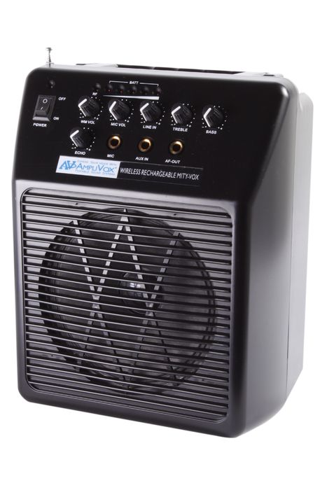 Amplivox Wireless Rechargeable Mity-Vox PA System Black