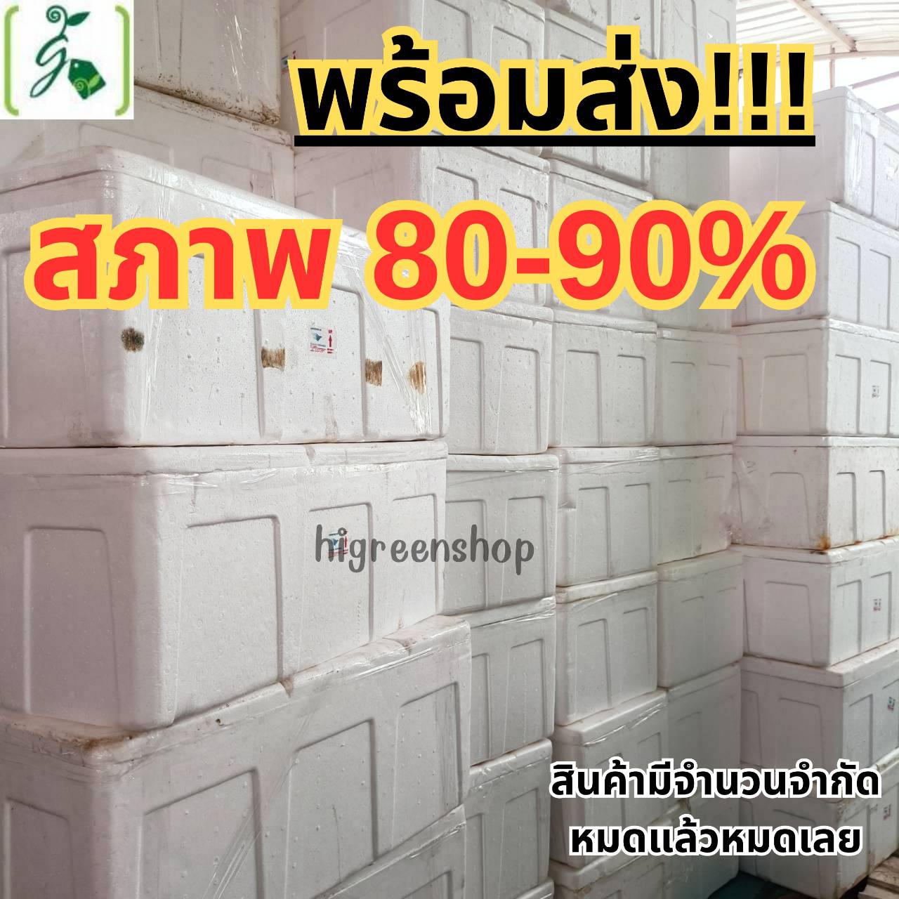 กล่องโฟมมือ 2 กล่องเปล่า กล่องปลา (สูง 31 cm.) กล่องปลูกผักไฮโดรโปนิกส์ เจาะรูฟรี + แถมถุงรองลัง เจาะรูสลัด 8 ต้น หรือผักไทย 24 ต้น เลือกได้ จำนวน 1 ลัง