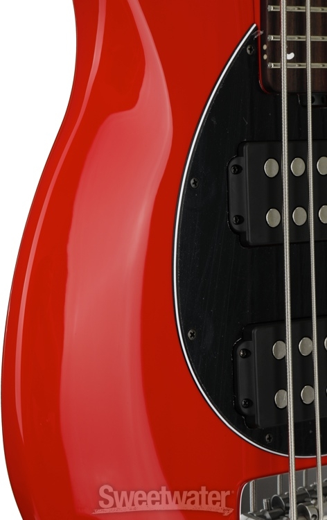 Ernie Ball Music Man Bongo 5HH, Sweetwater Exclusive - Chili Red w/Black Pickguard