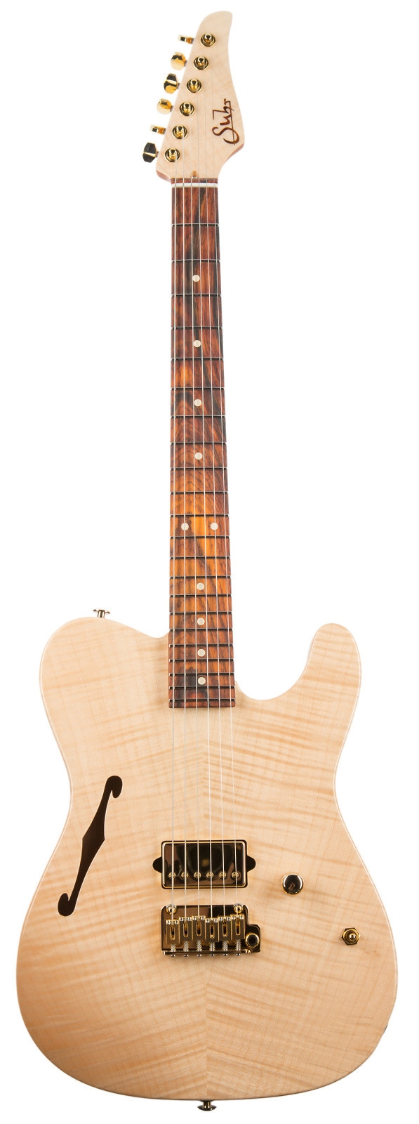 Suhr Custom Classic T Semi-Hollow H Chevron Flame Maple - Natural Gloss