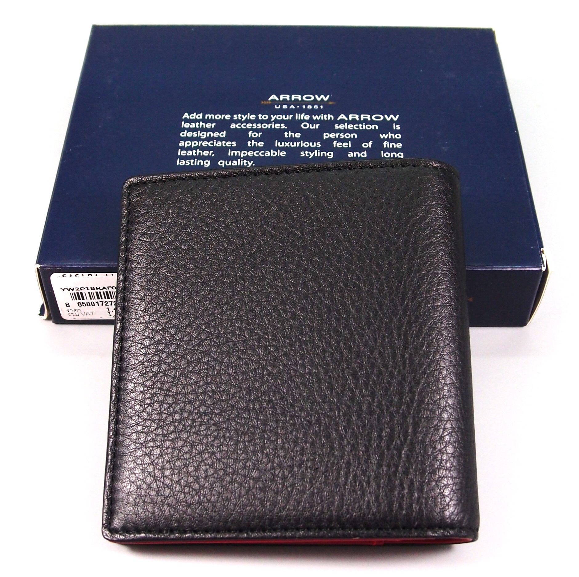 มินิกระเป๋าสตางค์ ARROW USA-1851 ดำ-แดง ใหม่ แท้