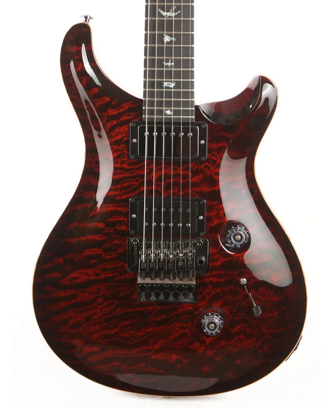 PRS Wood Library Custom 24 Floyd 10-Top 1-Piece Flame Maple Transparent Red