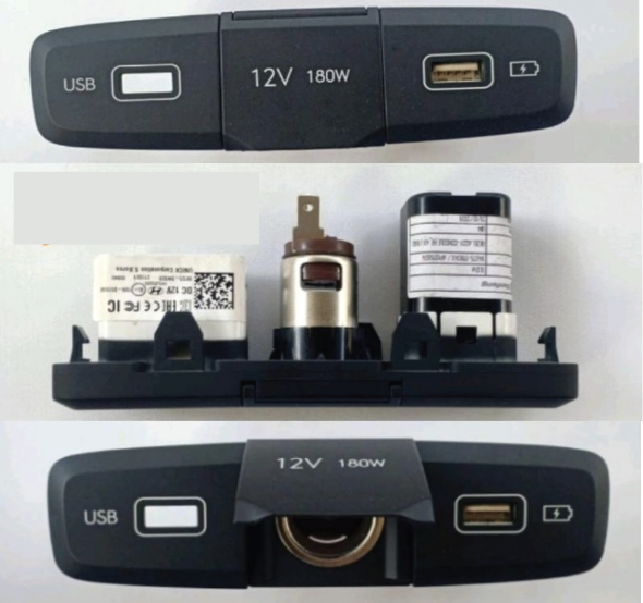 เครื่องชาร์จ USB Hyundai Creta Stargazer และ ปลั๊กไฟ