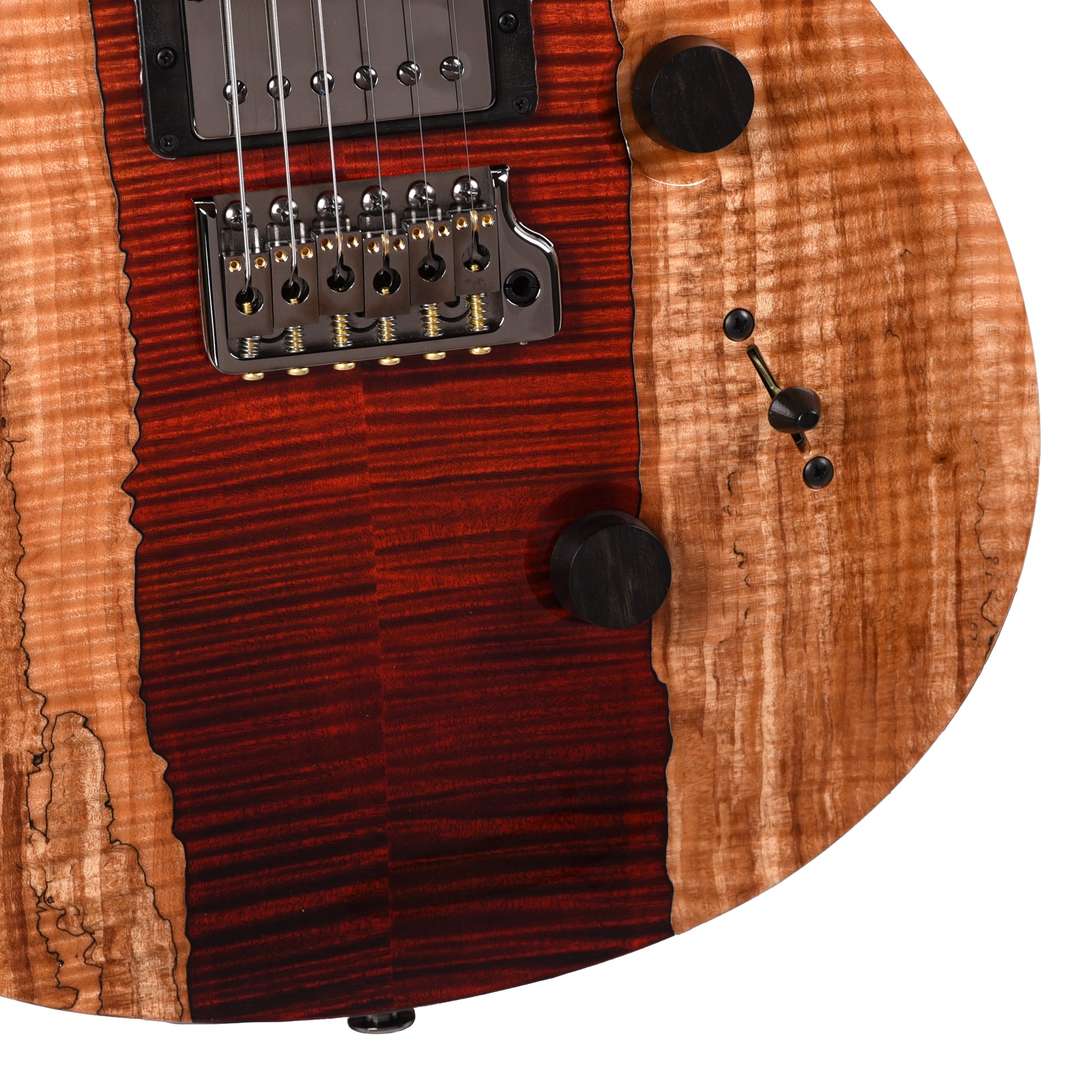 PRS Private Stock Custom 24 Spalted Maple/Black Limba Fire Red Fade w/Stained Curly Maple Fingerboard