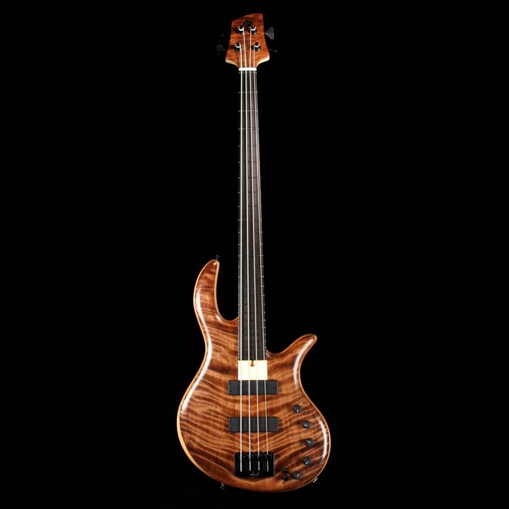 Elrick eVolution Gold Series 4-String Bass Flame Redwood Top - Natural