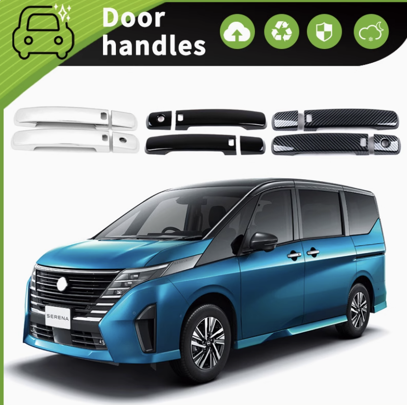 ครอบมือจับประตู แต่งมือจับประตูด้านนอก ของแต่งรถ Nissan SERENA e-POWER นิสสันเซเรน่า MPV