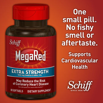 80เจล Schiff MegaRed Extra Strength 500 mg Omega-3 Krill Oil