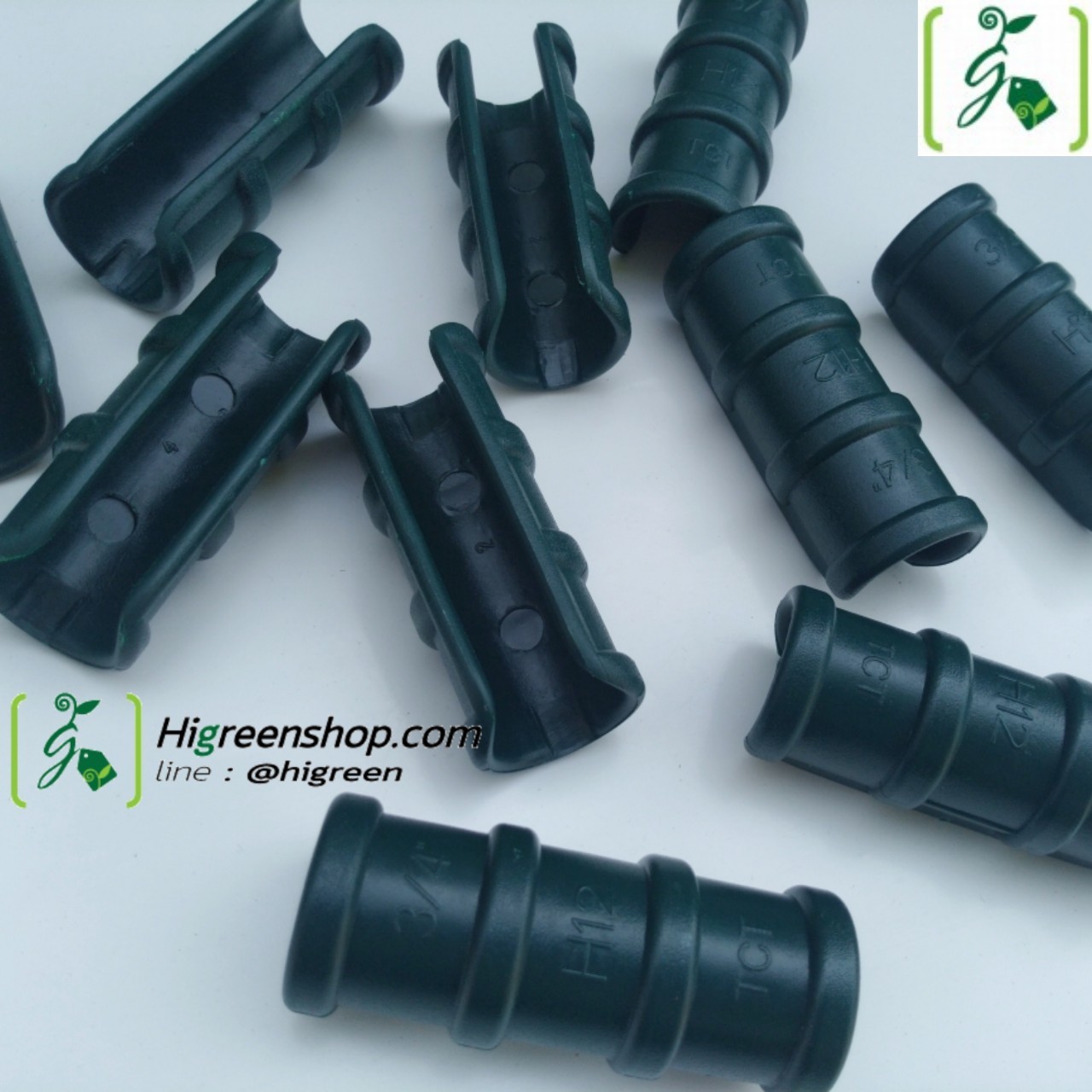 คลิปล็อคสีเขียว 6 หุน (3/4 นิ้ว) 10 ตัว