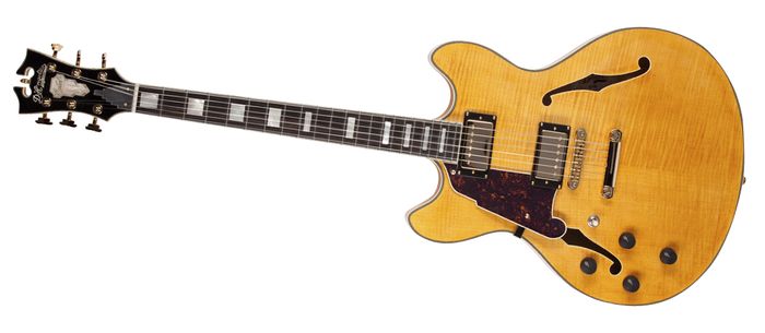 D'Angelico EX-DC/SP Left-Handed Semi-Hollowbody Electric Guitar Natural
