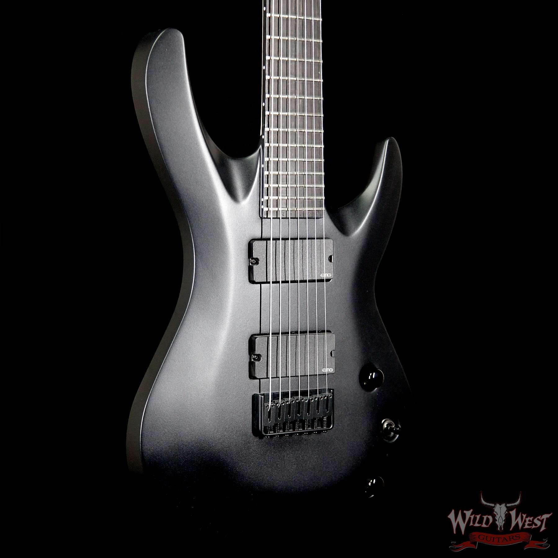 Jackson USA Select B7 EMG Deluxe -Thru HH 7-String Baritone - Satin Black