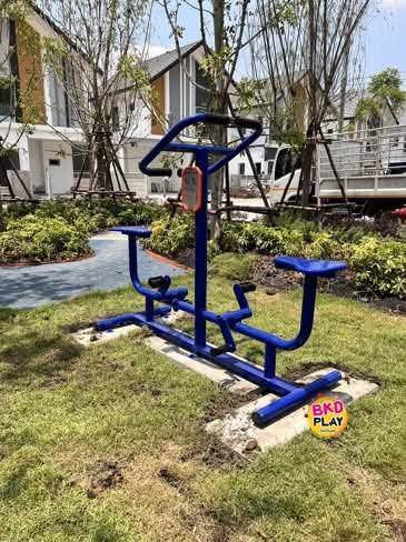 เครื่องออกกำลังกายกลางแจ้ง,อุปกรณ์นั่งปั่นจักรยานคู่ผสม , สำหรับผู้สูงอายุ,บุคคลทั่วไป ,เทศบาล, สวนสาธารณะ ,ราคาโรงงาน, สินค้าผลิตในไทย, สั่งทำตามสีที่ต้องการได้