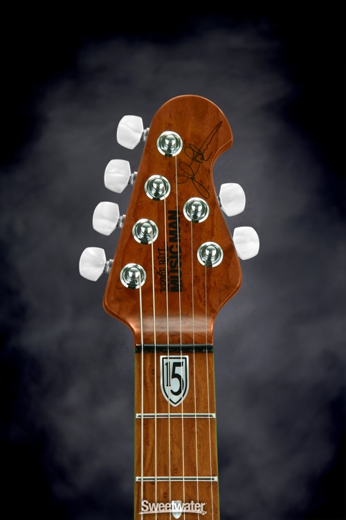 Ernie Ball Music Man JP15 Quilt Maple Top, Signed by John Petrucci - Limited Edition Blueberry Burst