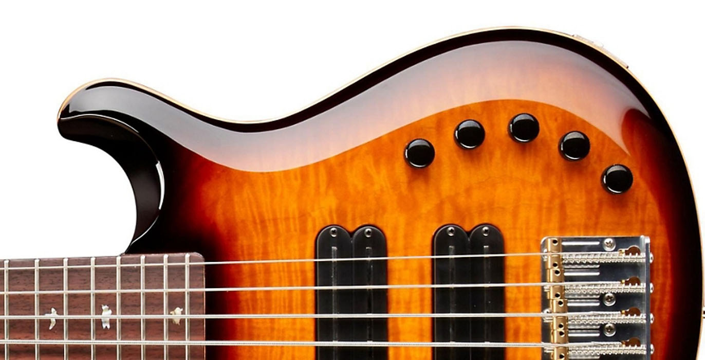 PRS Grainger Quilt Top 5 String Electric Bass Guitar with Indian Rosewood Fretboard McCarty Tobacco Sunburst
