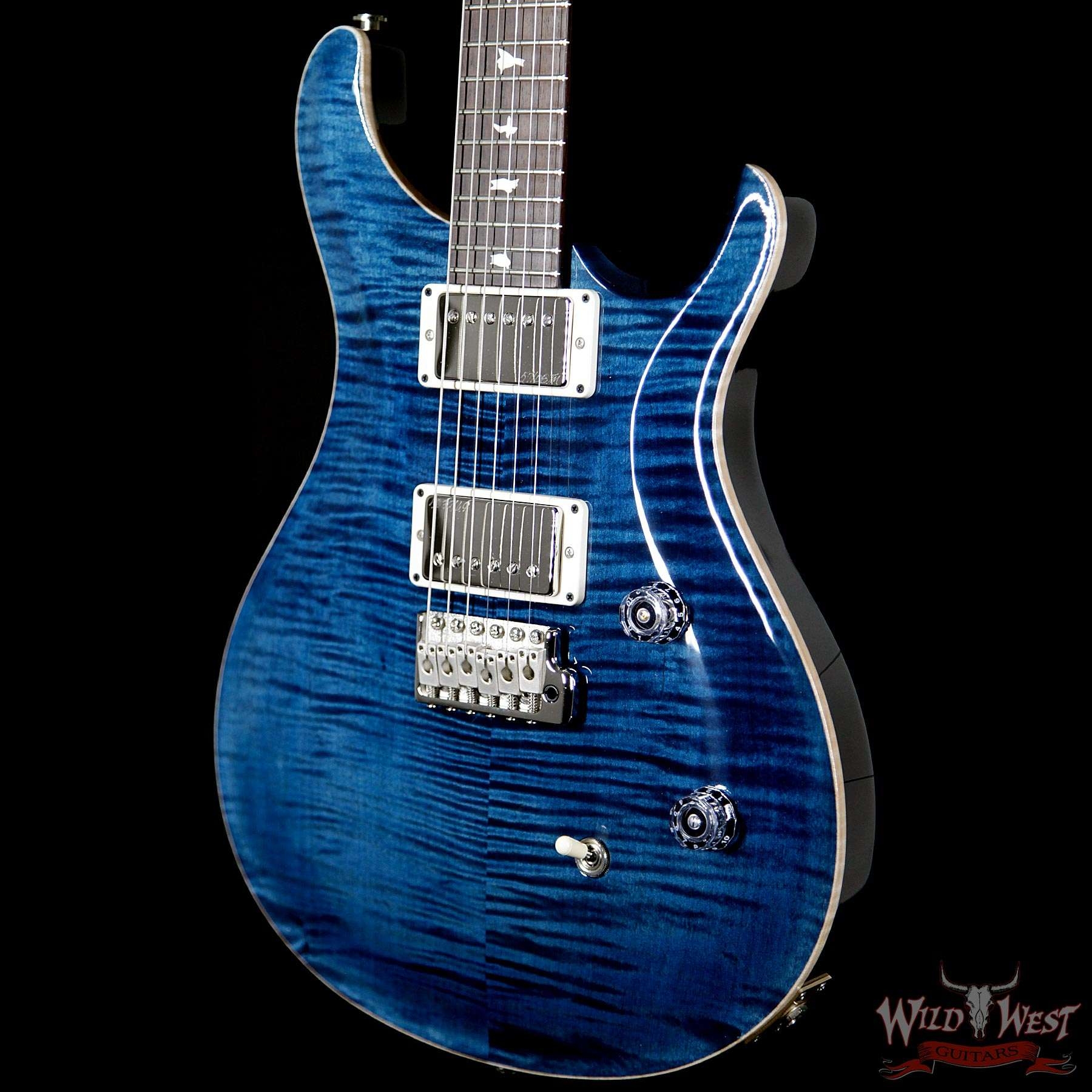 PRS Wild West Guitars Special Run CE 24 Flame Maple Top and 57/08 PU Whale Blue No.238562