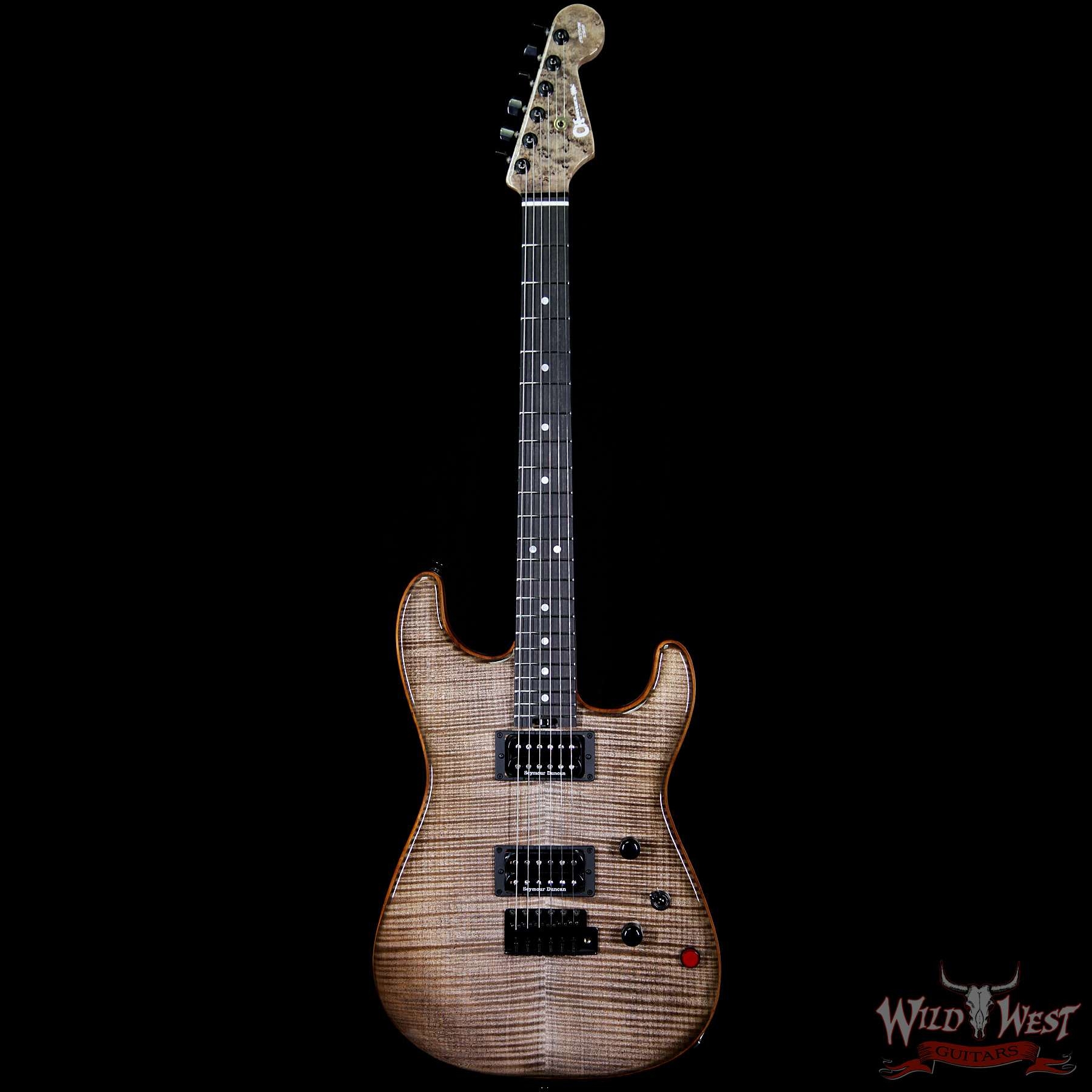 Charvel Custom Shop Wild West 011 Masterbuilt Red Dave Flame San Dimas HH Kill Switch - Trans Charcoal