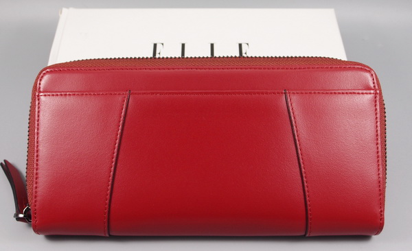 กระเป๋าสตางค์ ELLE แดงมะเหมี่ยว ซิบรอบ ใหม่ แท้