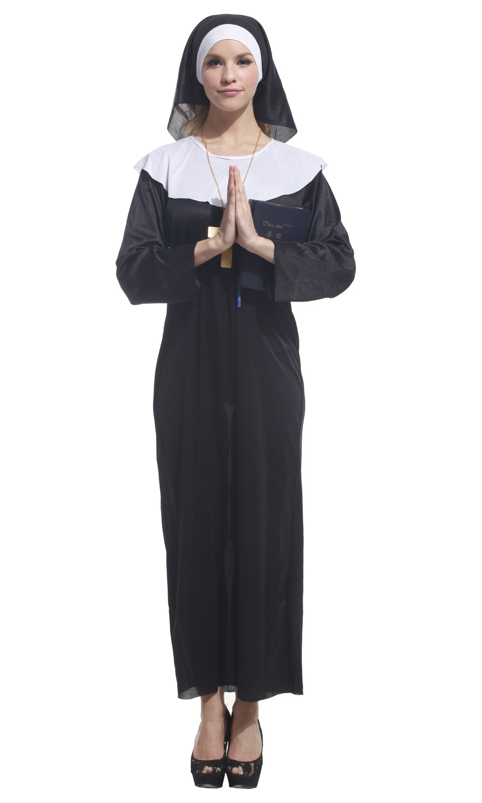 ชุดแฟนซีผู้หญิง ชุดแม่ชี Nun ขนาดฟรีไซด์