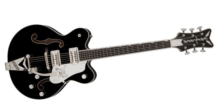 Gretsch Guitars G6139T-CBDCSL Silver Falcon Center Block Double Cutaway w/ Bigsby Tremolo Black W/ Silver SparklBinding