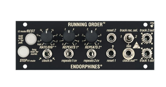 Endorphin.es Running Order 1U Two-Track Trigger Sequencer