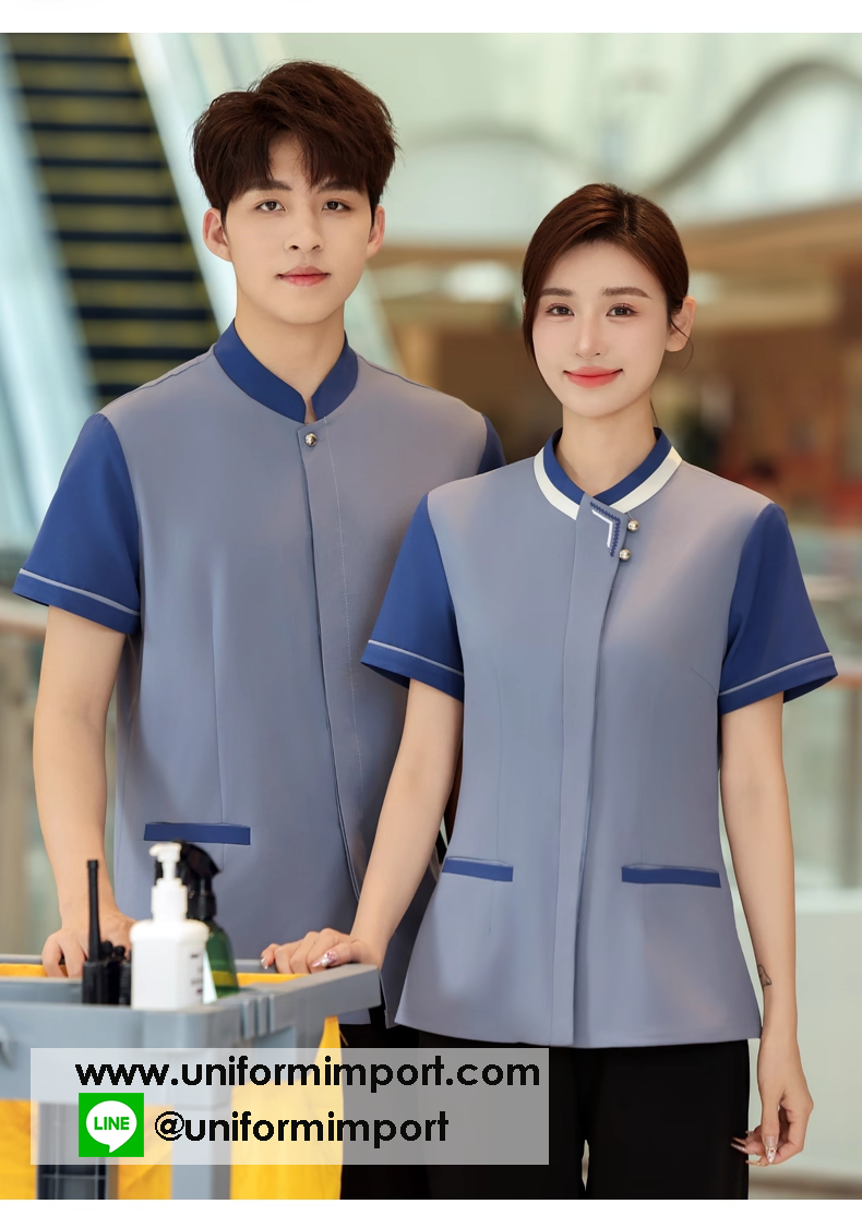 เสื้อพนักงานทำความสะอาด ++คลิกภาพดูรายละเอียดด้านใน เสื้อแม่บ้าน เสื้อแม่บ้านโรงแรม เสื้อฟอร์มพนักงาน ยูนิฟอร์ม uniform เสื้อพนักงานโรงแรม